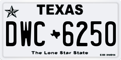 TX license plate DWC6250