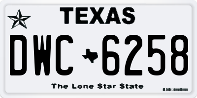 TX license plate DWC6258