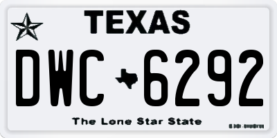 TX license plate DWC6292