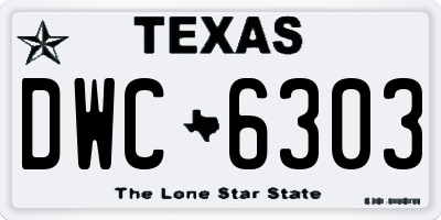 TX license plate DWC6303
