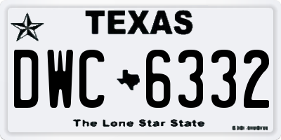TX license plate DWC6332