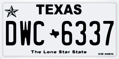 TX license plate DWC6337