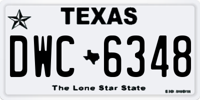 TX license plate DWC6348