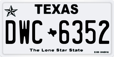 TX license plate DWC6352