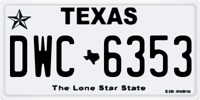 TX license plate DWC6353