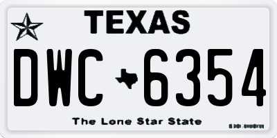 TX license plate DWC6354