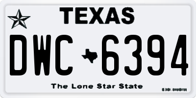 TX license plate DWC6394