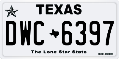 TX license plate DWC6397