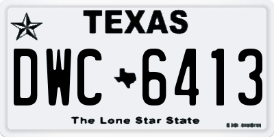 TX license plate DWC6413