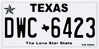 TX license plate DWC6423