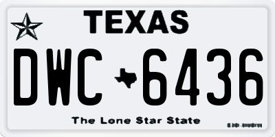 TX license plate DWC6436