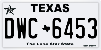 TX license plate DWC6453