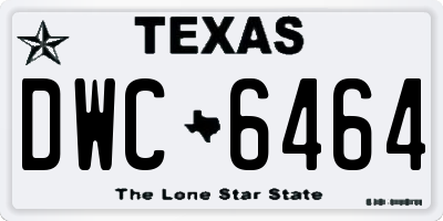 TX license plate DWC6464