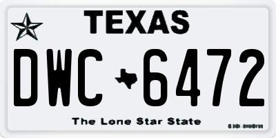 TX license plate DWC6472