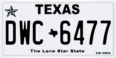 TX license plate DWC6477
