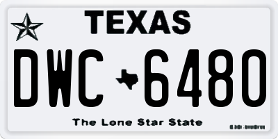 TX license plate DWC6480