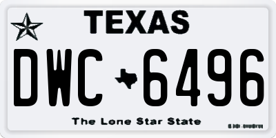 TX license plate DWC6496