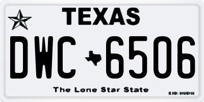 TX license plate DWC6506
