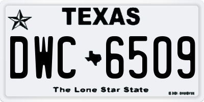 TX license plate DWC6509