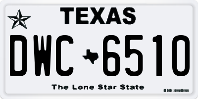 TX license plate DWC6510