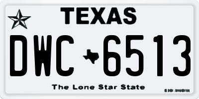 TX license plate DWC6513