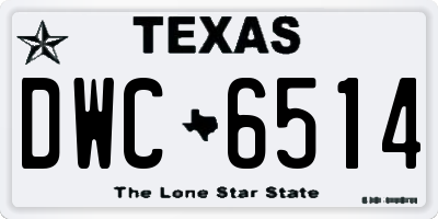 TX license plate DWC6514