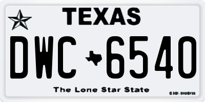 TX license plate DWC6540