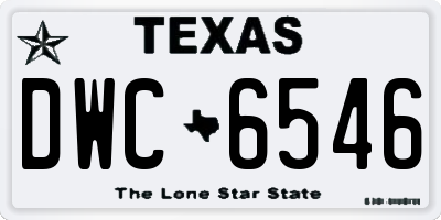 TX license plate DWC6546
