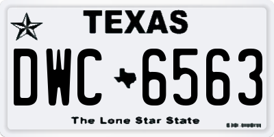 TX license plate DWC6563