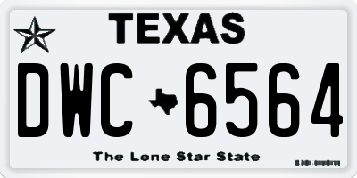 TX license plate DWC6564