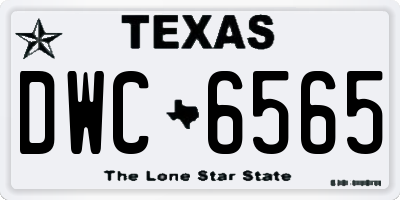 TX license plate DWC6565