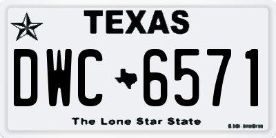 TX license plate DWC6571