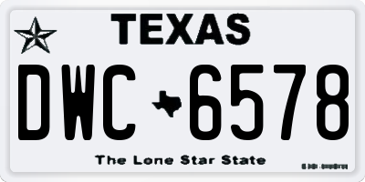 TX license plate DWC6578