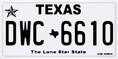 TX license plate DWC6610
