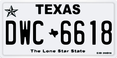 TX license plate DWC6618