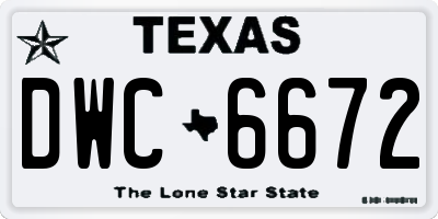TX license plate DWC6672