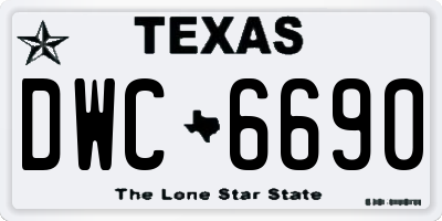 TX license plate DWC6690