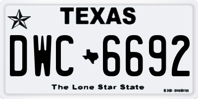 TX license plate DWC6692
