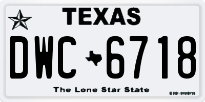 TX license plate DWC6718