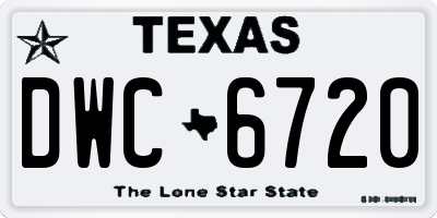 TX license plate DWC6720