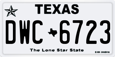 TX license plate DWC6723