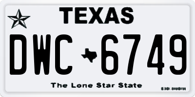 TX license plate DWC6749