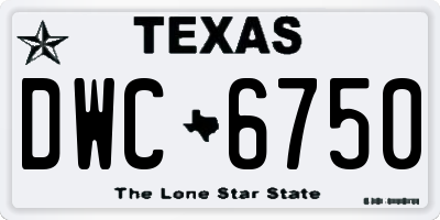 TX license plate DWC6750