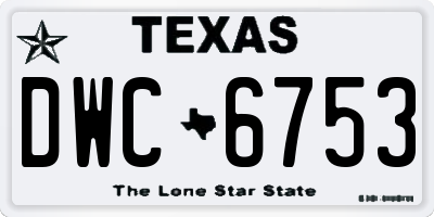 TX license plate DWC6753