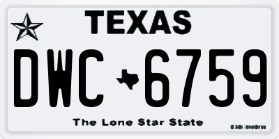 TX license plate DWC6759
