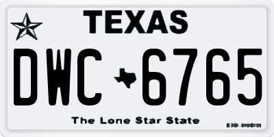 TX license plate DWC6765