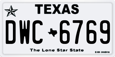 TX license plate DWC6769