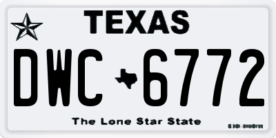 TX license plate DWC6772