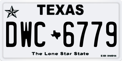 TX license plate DWC6779