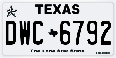 TX license plate DWC6792